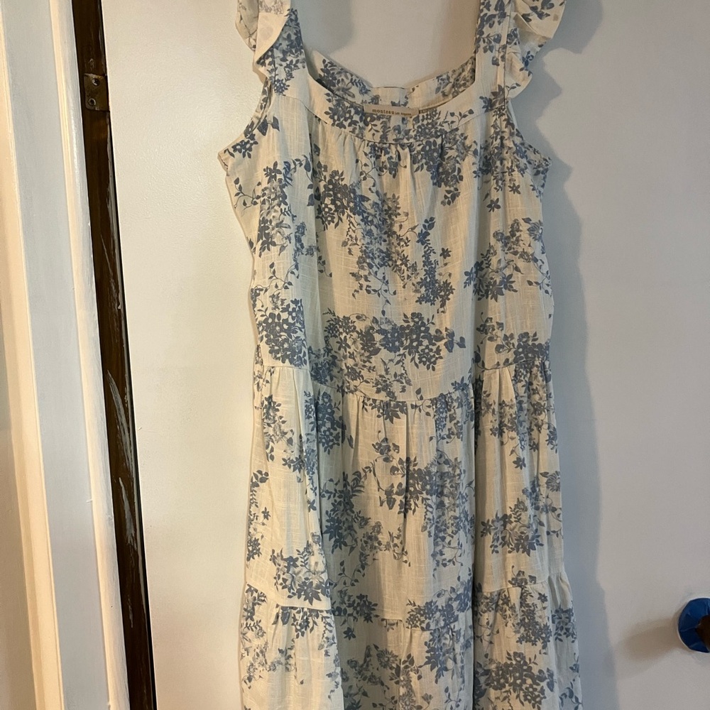 Floral Sleeveless Dress with Ruffle Straps